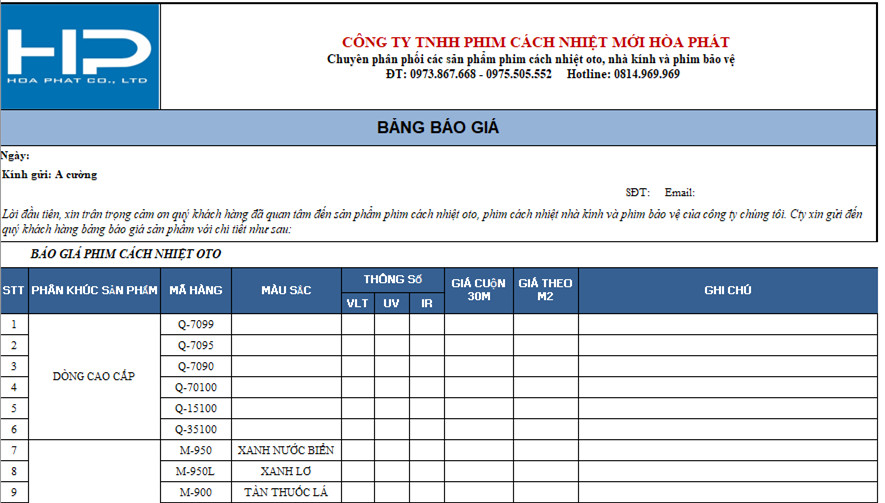 DOWNLOAD MẪU BÁO GIÁ ĐẸP MIỄN PHÍ TRÊN EXCEL 2022