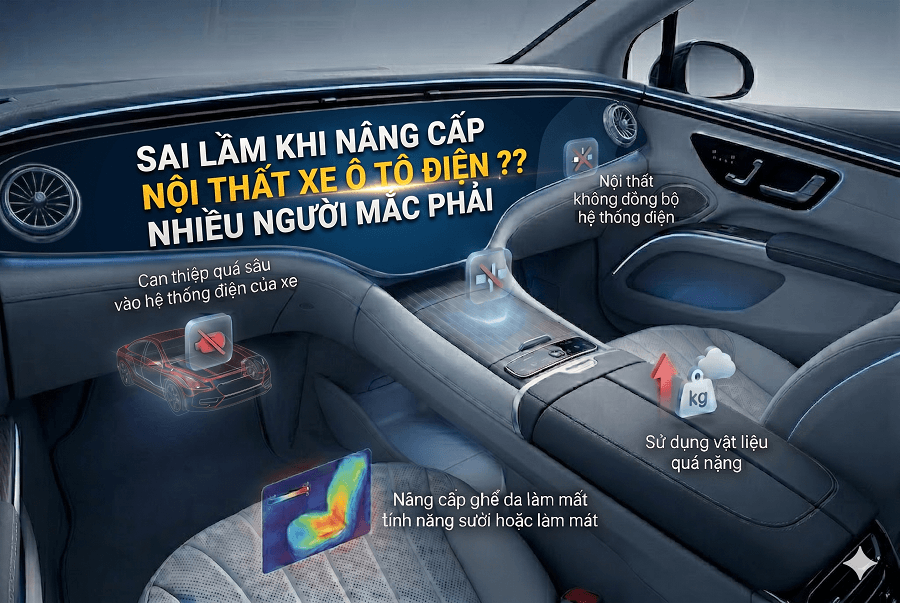 Sai lầm khi nâng cấp nội thất xe ô tô điện nhiều người mắc phải