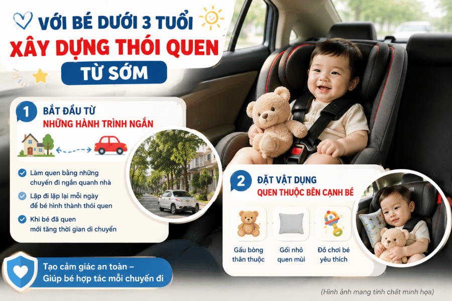 Với trẻ dưới 3 tuổi nên hình thành thói quen cho bé