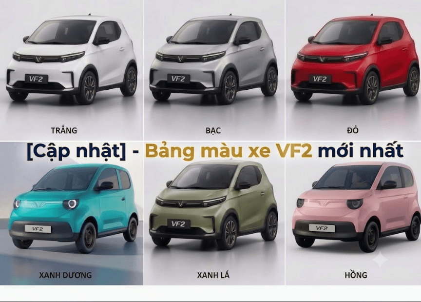 Tổng hợp bảng màu xe VinFast VF2 mới nhất: Đa dạng sắc màu cá tính