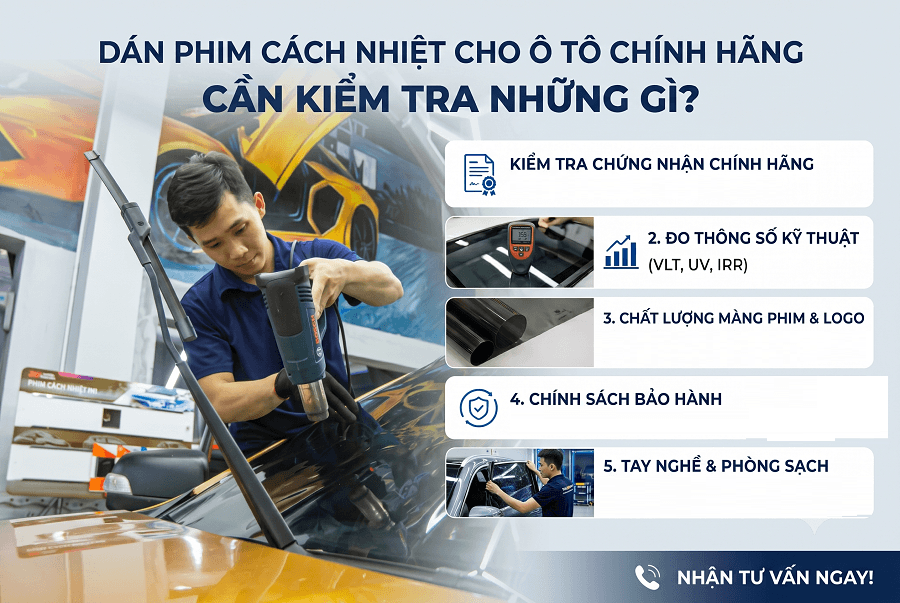 Kinh nghiệm vàng khi dán phim cách nhiệt ô tô chính hãng